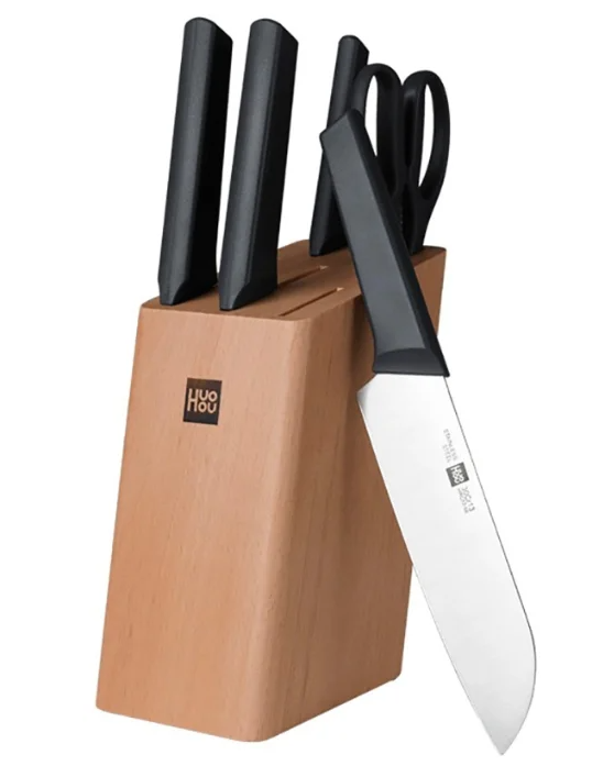 Xiaomi Fire kitchen, 4 ножа и ножницы с подставкой